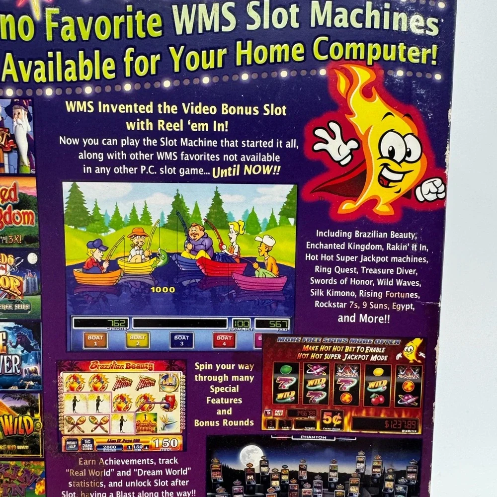 WMS Reel 'Em In Classic Slots DVD Casino Game for PC Windows 2011 CIB Untested
